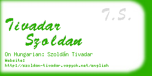 tivadar szoldan business card
